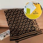 芬迪FENDI纯羊毛真丝针织围巾180x35cm 配品牌高端礼盒+手提袋